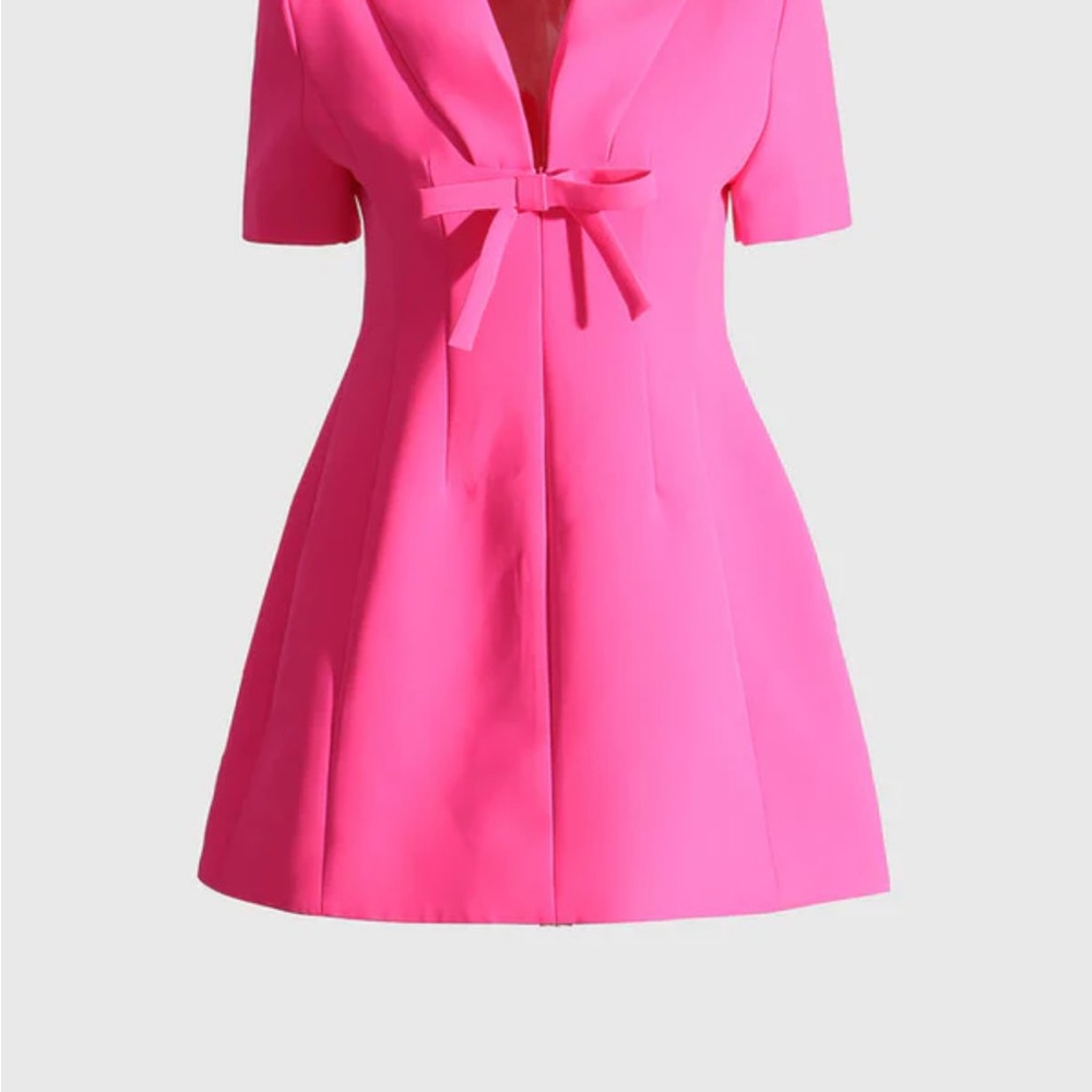 Elegant Pink Bow Dress